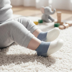 MOMISY Kids Cotton Baby Shoe Socks | Soft Breathable Socks for Kids 2–3 Years | Comfortable, Stylish & Protective Everyday Wear (Blue)
