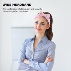 MOMISY Elastic Lovely Hair Band Wash Face Spa Headband-Washable Facial Band Makeup Wrap Headbands for Women (Pink)