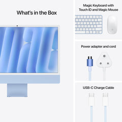 Apple 2024 iMac All-in-One Desktop Computer with M4 chip with 10-core CPU and 10-core GPU: Built for Apple Intelligence, 60.96 cm (24″) Retina Display, 16GB Unified Memory, 256GB SSD Storage; Blue