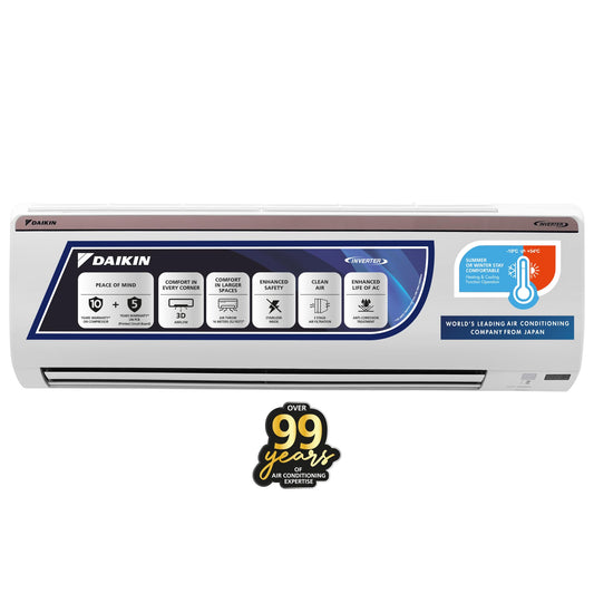 Daikin 1.0 Ton 3 Star Hot & Cold Inverter Split AC (Copper, PM 2.5 Filter, FTHT35UV, White)