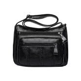 SYGA PU Leather Crossbody Bag for Women, Multi-Pocket Handbag (Black)