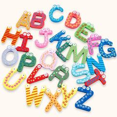 SYGA Wooden 26 English Upper Case (A to Z) Alphabets Stencils Letter Refrigerator magnate
