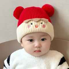 MOMISY Baby Cap Soft Beanie Woolen Hat for Spring Winter Autumn, Newborn Infant Toddler Kids, 1 to 5 Years (Red)