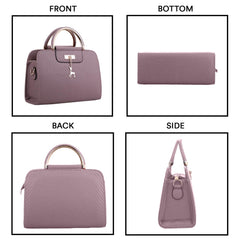 SYGA Women's Handbag Corrugated Fawn Pendant Cute Shoulder Bag Fashionable Style Crossbody Bag(Purple Grey)