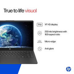 HP 14s, Intel Celeron N4500 Laptop (8GB DDR4,512GB SSD) Anti-Glare, Micro-Edge, 14/35.6cm, HD, Win11, M365 Basic(1yr),Office Home24, Black,1.46kg, HD Camera, UHD Graphics, dq3141TU