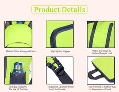 SYGA Outdoor Travel Foldable Backpack Waterproof Backpack With Mini Bag Stay-Clean Backpack for Camping, Hiking, Travelling, Outdoor Activities(Green)