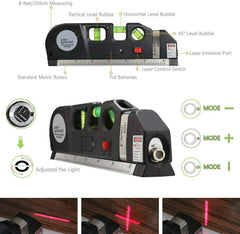 SYGA Binoax Multipurpose Level Laser Horizon Vertical Measure Tape Aligner Bubbles Ruler