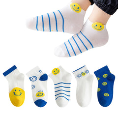 MOMISY 5 Pairs Baby kids Girl Boys Toddlers InfantmCotton Stretch Baby Socks (IN, Age, 1 Year, 3 Years, Emoji)