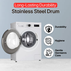 LG Smart Choice, 7 Kg, 5 Star, Steam, Inverter Direct Drive Technology, 6 Motion DD, Fully-Automatic Front Load Washing Machine (FHB1207Z2W, Remove Allergens & Stain, In-Built Heater, Essence White)