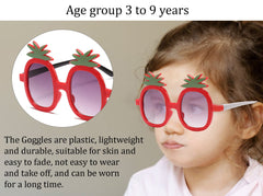 SYGA Classic Children's Sunglasses Sunglasses Pineapple Cartoon Various Optional Mirrors Trendy Children's Glasses (Pineapple-Black)