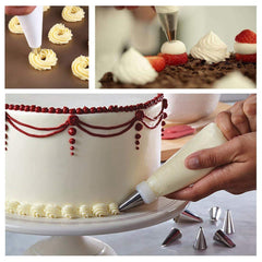 SYGA Set of 24 Russian Nozzles Cake Nozzles Cake Decoration Pastry Nozzle with Coupler and Icing Bag