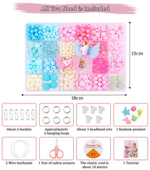 SYGA Beads for Kids Crafts Children's Jewelry Making Kit DIY Bracelets Necklace Hairband and Rings Craft Kits Birthday for 4, 5, 6, 7-Year-Old Little Girls-Multicolor (DIYBeadsSet-23)