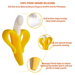 Syga Baby Banana Training Toothbrush and Teether (Yellow)