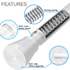 STANSY Adjustable Telescopic Curtain Rod 105 to 190 cm | Heavy-Duty Stainless Steel Tension Rod for Window, Door & Bathroom | Rust-Resistant Expandable Rod