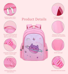 SYGA Kids School Bag Cute Cate Design, Lightweight Backpack for Elementary school students (Pink)