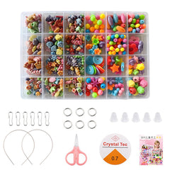 SYGA Beads for Kids Crafts Children's Jewelry Making Kit DIY Bracelets Necklace Hairband and Rings Craft Kits Birthday for 4, 5, 6, 7-Year-Old Little Girls-Multicolor (DIYBeadsSet-15)