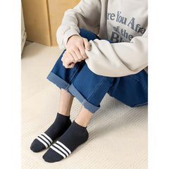 MOMISY 5 Pairs Baby Girl Boys Toddlers Infant Ankle Stretch Tube Socks (3Striped, 9 Years-12 Years)