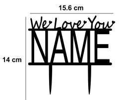 SYGA We Love You Cake Topper for Decorating Your Cake(Red)