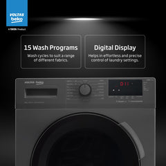 Voltas Beko, A Tata Product 7 Kg 5 Star Inverter Quick wash Fully-Automatic Front Loading Washing Machine (WFL7012B7JVBKA/AXV, Anthracite, In buit Heater/Hygiene steam)
