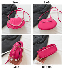 SYGA Women's Casual Crossbody Purse, Small Size With Zipper Closure Shell Bag (Rose Red)