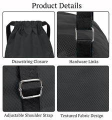 SYGA Drawstring Backpack for Gym, Yoga, Running, Swimming, Beach, Camping, Travel Bag Sports Fitness Club Student Training Bag(Black)