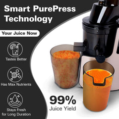 Hamilton Beach Professional Cold Press Slow Juicer with FREE Sorbet Attachment, Smart PurePress Technology, Slow Juicer for Fruits & Vegetables