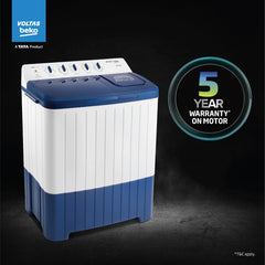 Voltas Beko, A Tata Product 8 Kg 5 Star Semi-automatic Top Load Washing Machine with Double Waterfall Technology (WTT80UHA / OK5I0I0W01E, Blue, 5 Knob Control Method)