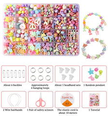 SYGA Beads for Kids Crafts Children's Jewelry Making Kit DIY Bracelets Necklace Hairband and Rings Craft Kits Birthday for 4, 5, 6, 7-Year-Old Little Girls-Multicolor (DIYBeadsSet-16)