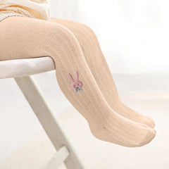 SYGA Girls Stockings, Mesh Cotton Pantyhose, Rabbit Design, Mosquito-Proof, Summer Leggings, Size XS 6-12 Months(Purple)