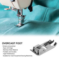 SYGA Overlock Overcast Presser Foot Sewing Machine Fits All Low Shank Snap On Machine (Usha, Brother, Singer)