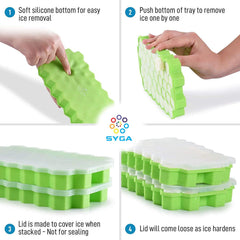 SYGA Soft Honeycomb Ice Cube Tray Silicone Ice Mould Easy Release Chocolate Mould with Lid (Random Color)