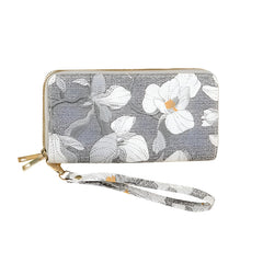 SYGA Women's Zip-Around Wallet with Flower Pattern, Card and Coin Holder