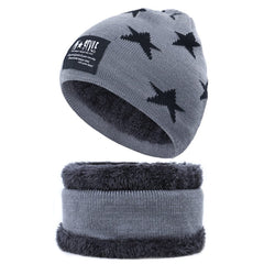 MOMISY Kids Winter Hat and Scarf Set, 2Pcs Warm Knit Beanie Cap and Scarf for 5-10 Years Old Boys and Girls (Dark Grey S)