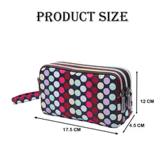MOMISY Women's Girls Clutch | Zipper | Ladies Purse Wallet Girls (Polka)