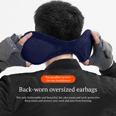 SYGA Winter Men's Trendy Warm Earmuffs Thickened Plush Back-Worn Earmuffs Winter Cold-Proof(Navy Blue)