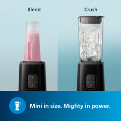 Philips HR2602/90 Mini Blender Mixer Grinder | Smoothie Maker | 350W Power | 2-Jar Capacity | With Variable Speed Control | Perfect for Smoothies, Mixing & More