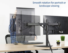 Jin Office Dual Monitor Stand | fits 13-32 inch Monitor - Upto 8 kg Weight Capacity | Height Adjustable Monitor Arm | Dual Monitor Stand for Desk