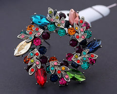 SYGA Brooch Pin Fashion Crystal Rhinestone Jewellery Pin Vintage Accessories Decoration Clothing Bouquet Brooches for Bridal Women Girl (MULTICOLOR-CIRCLE)