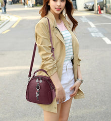 SYGA Women's Crossbody Bag, Zip Top, PU Leather Shoulder Bag (Purple)