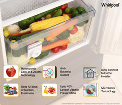 Whirlpool 192 L 3 Star Vitamagic PRO Frost Free Direct-Cool Single Door Refrigerator (215 VMPRO PRM 3S RADIANT STEEL-Z Fridge, Silver, Auto Defrost Technology)