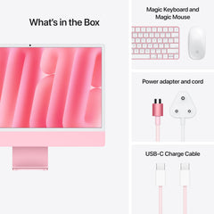 Apple 2024 iMac All-in-One Desktop Computer with M4 chip with 8-core CPU and 8-core GPU: Built for Apple Intelligence, 60.96 cm (24″) Retina Display, 16GB Unified Memory, 256GB SSD Storage; Pink