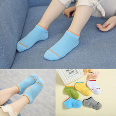 MOMISY 5 Pairs Girl Boys Tube Socks Toddlers Infant Solid Color Boat Spring and Autumn Socks Stretch Baby kids Sock (IN, Age, 6 Years, 8 Years, 1Striped)