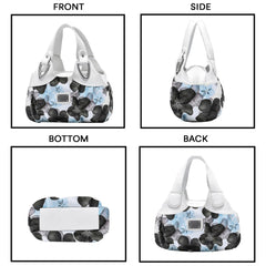 SYGA Women's Printed PU Leather Hobo Bag, Multiple Colors and Patterns, Crossbody Shoulder(WHITE FANTASY BLUE FLOWER)