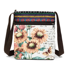 SYGA Women's Jacquard Cloth Material With Butterfly Pattern, Sling Bag