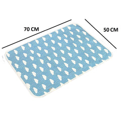 SYGA Baby 1 Piece Large Waterproof Bed Protector Dry Sheet,Washable Reusable Bed Protector_Blue Cloud