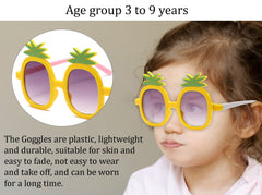 SYGA Classic Children's Sunglasses Sunglasses Pineapple Cartoon Various Optional Mirrors Trendy Children's Glasses (Pineapple-Black)
