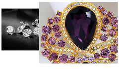 SYGA Brooch Pin Fashion Crystal Rhinestone Jewellery Pin Vintage Clothing Accessories Decoration Glass Pendant Purple Brooches For Women- S246