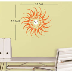 Syga Orange Sun Design Wall Clock Stickers_16C