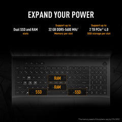 ASUS TUF A16,AMD Ryzen 9 8940HX, Gaming Laptop(RTX 5070-8GB/115W TGP/16GB/1TB /2.5K QHD+/16"/165Hz/90WHrs/Windows 11/M365 Basic (1Year)*/Office Home 2024/Jaeger Gray/2.2 Kg) FA608PP-QT014WS