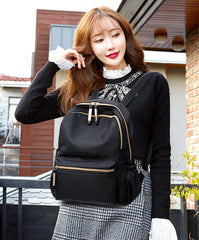 SYGA Women's Bags Backpacks Fashion Simple And Versatile Oxford Cloth Women's Bags(Black)